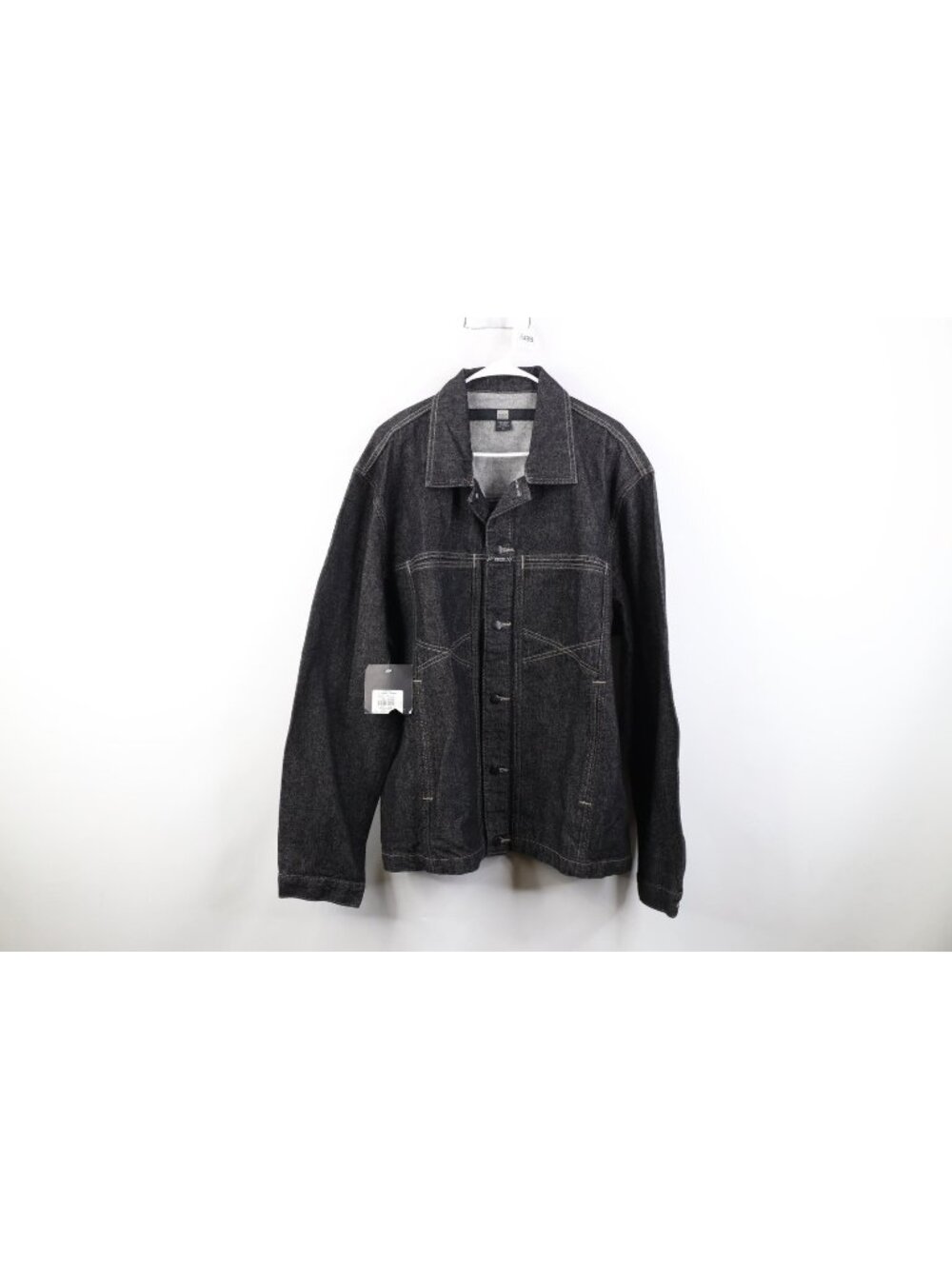 Deadstock Vtg 90s Marithe Francois Girbaud Mens XL Denim Trucker Jacket Black